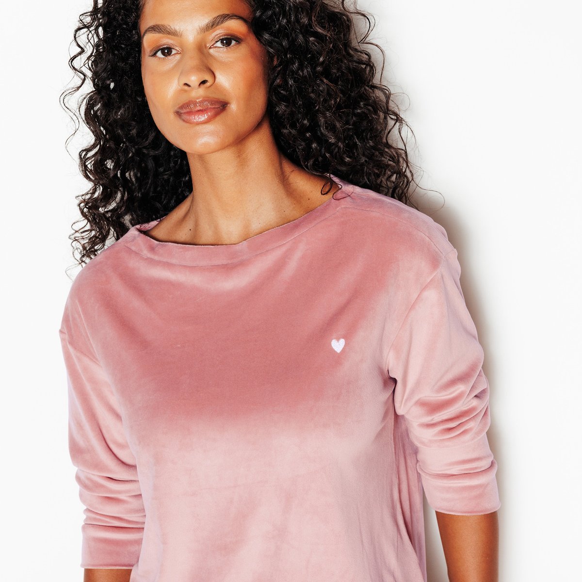 Tee-shirt manches longues velours FLUFFY rose, ROUGEGORGE LINGERIE