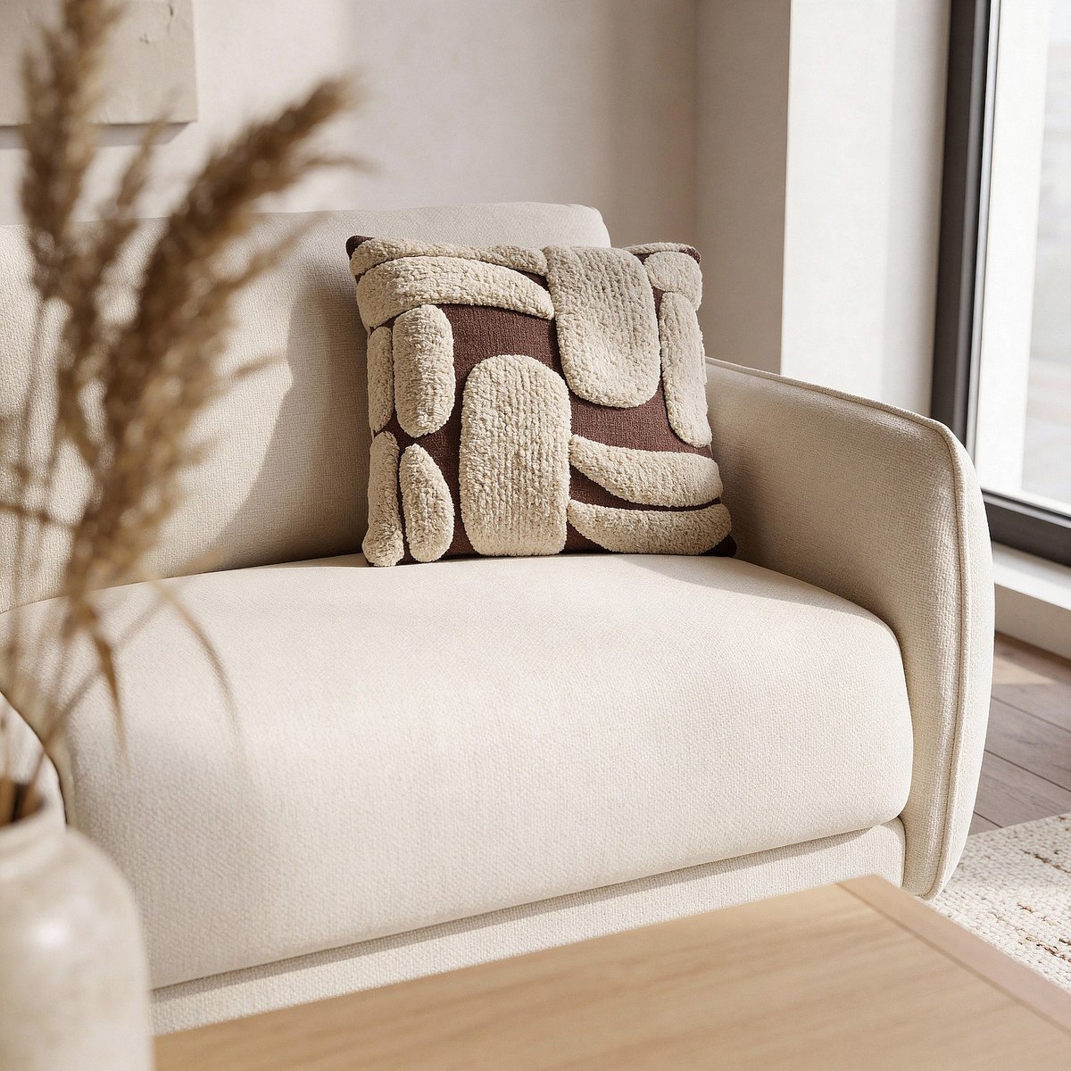 Canapé convertible polyester MILANO II crème, HABITAT