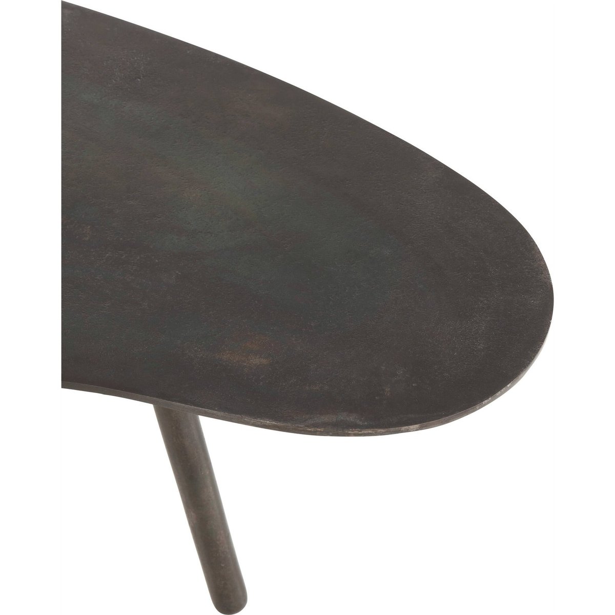 Table basse forme organique en métal noir mat effet métal, RECOLLECTION