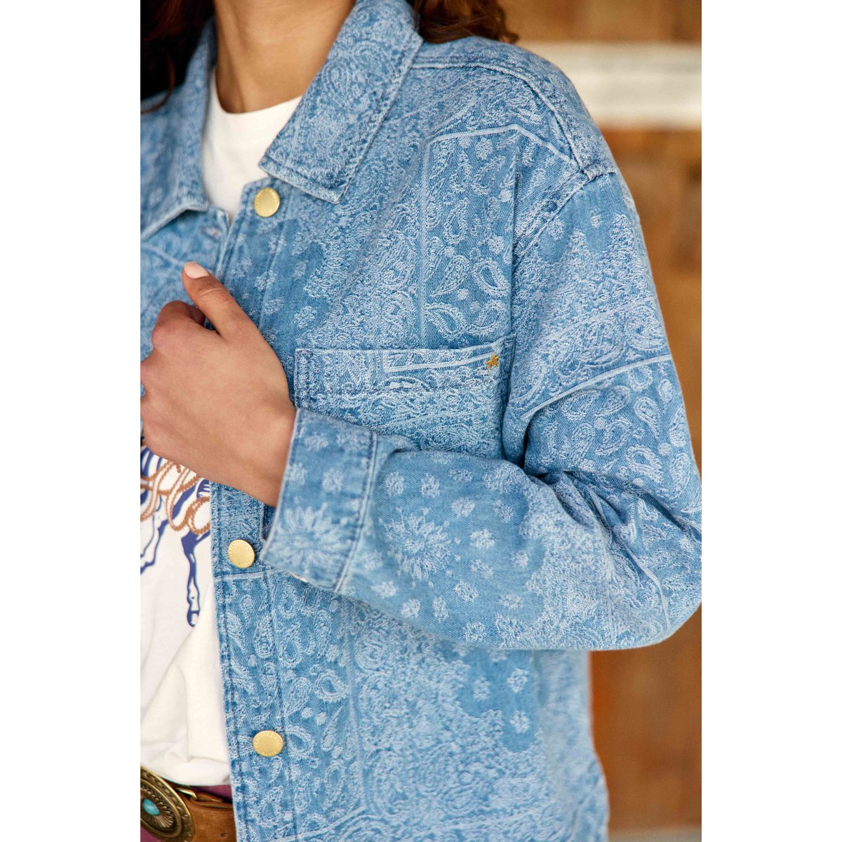 Veste col chemise imprimé jacquard VITALO 47-bandana, LA PETITE ETOILE