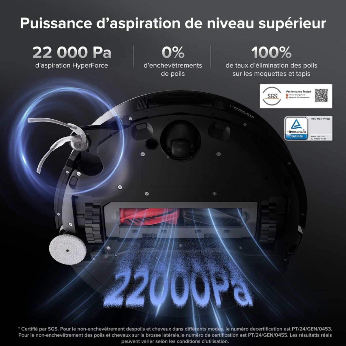 Robot Aspirateur Laveur Saros 10 noir couleur unique, ROBOROCK
