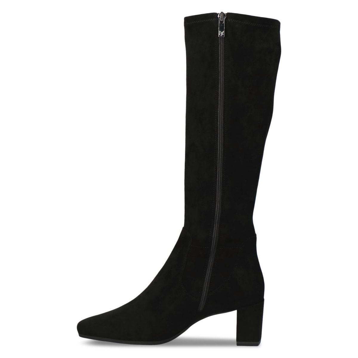 Bottes talon bloc noir cuir beige, CAPRICE