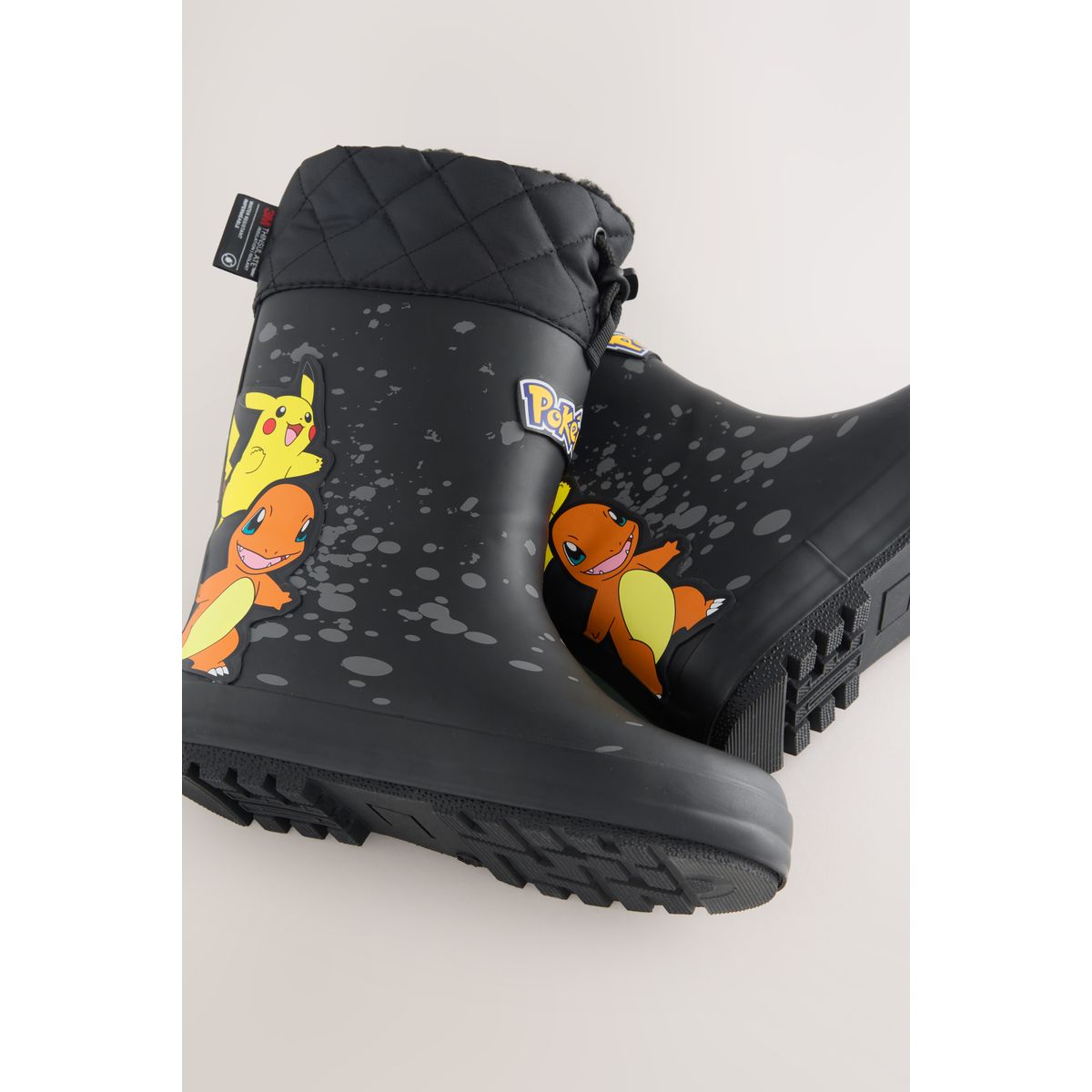 Bottes en caoutchouc fourrées pokémon noir, NEXT