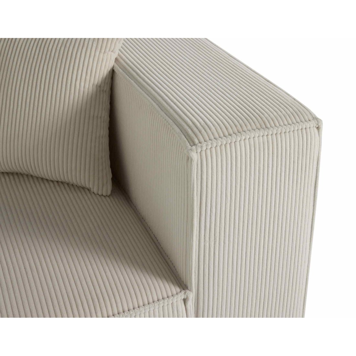 Module d'assise angle réversible velours côtelé, ARTY beige, BEST MOBILIER