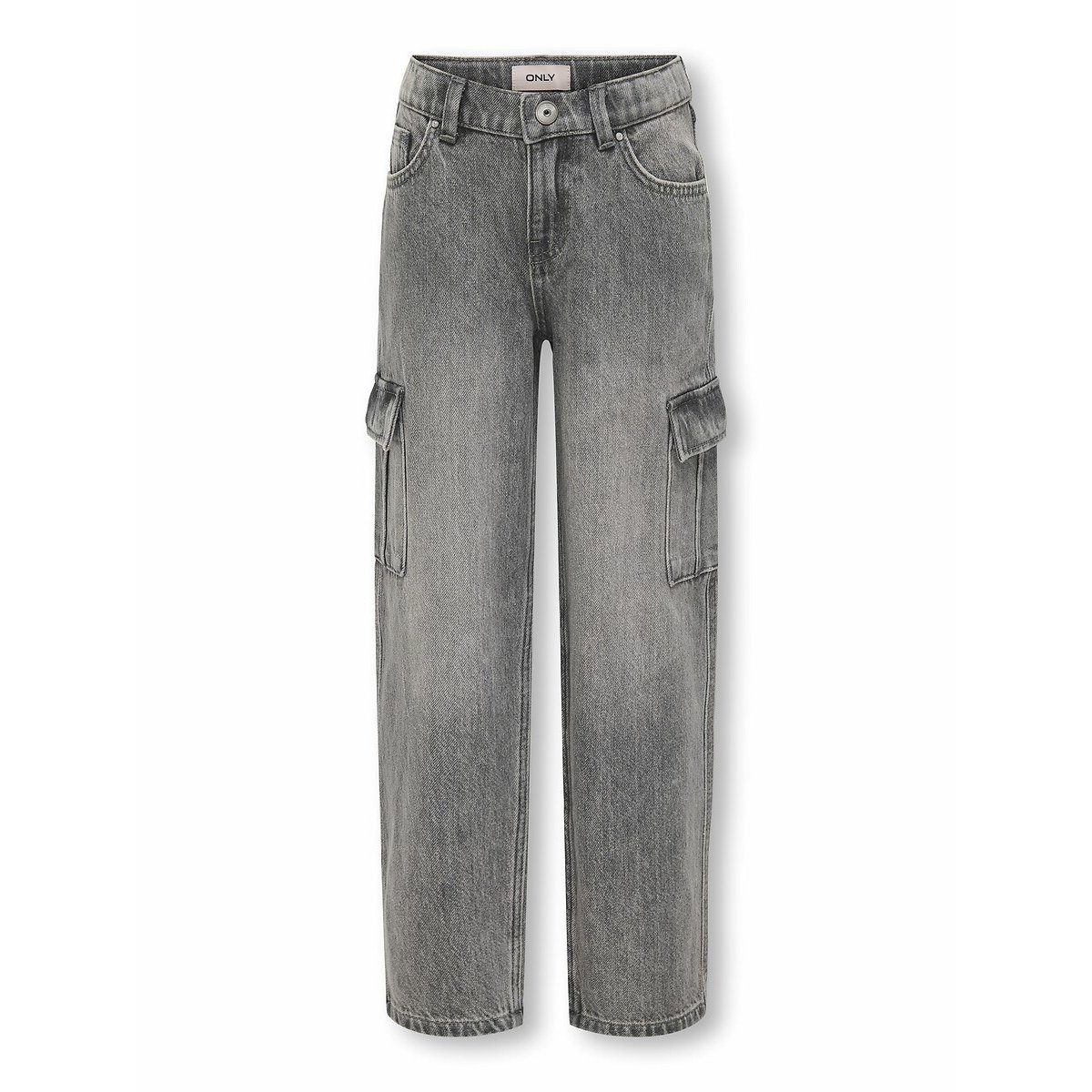 Jeans direitos, bolsos cargo cinzento desbotado, KIDS ONLY