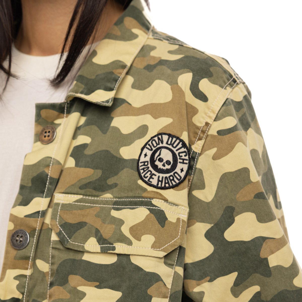 Veste Bi-Color beige/vert kaki/marron/vert foncé, VON DUTCH