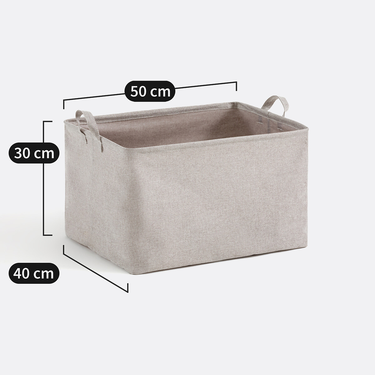 Lihoa 100% Polyester Basket light grey, LA REDOUTE INTERIEURS