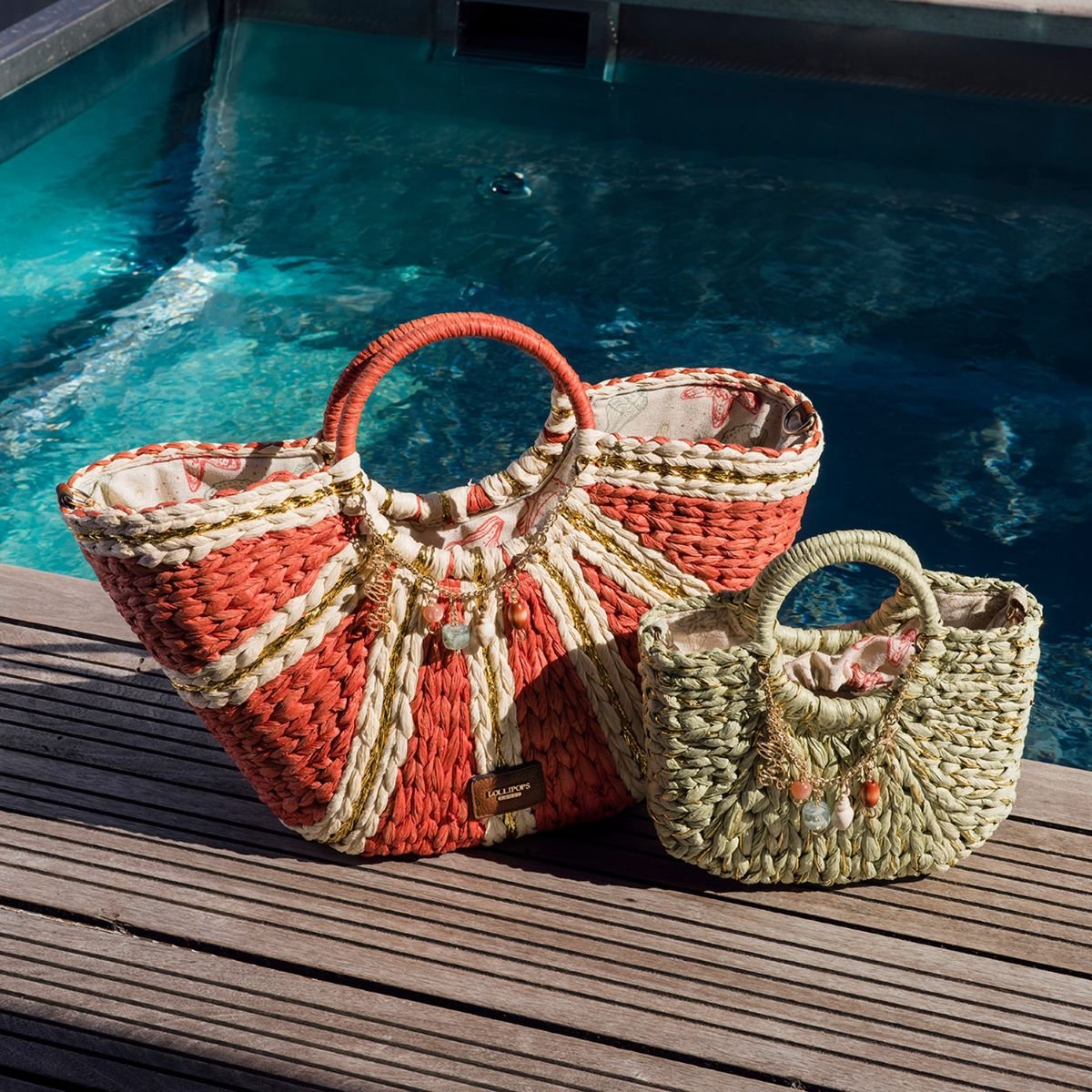 Grand panier Sotta corail, LOLLIPOPS