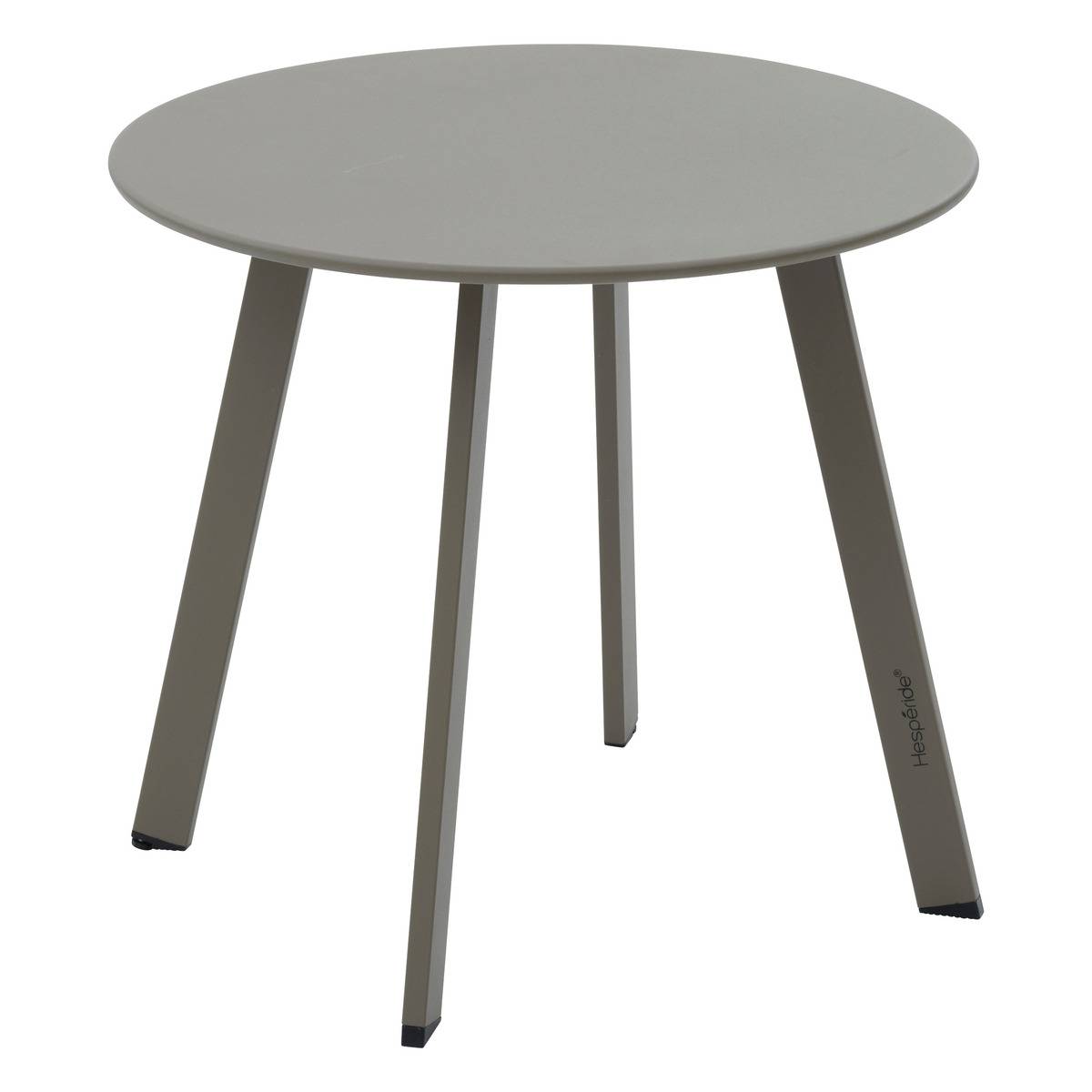 Table d'appoint de jardin ronde en acier pieds évasés SAONA marron, HESPERIDE