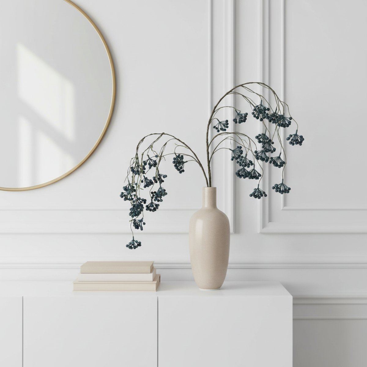 Branche de baies tombantes artificielle H86 noir, SIA DECO