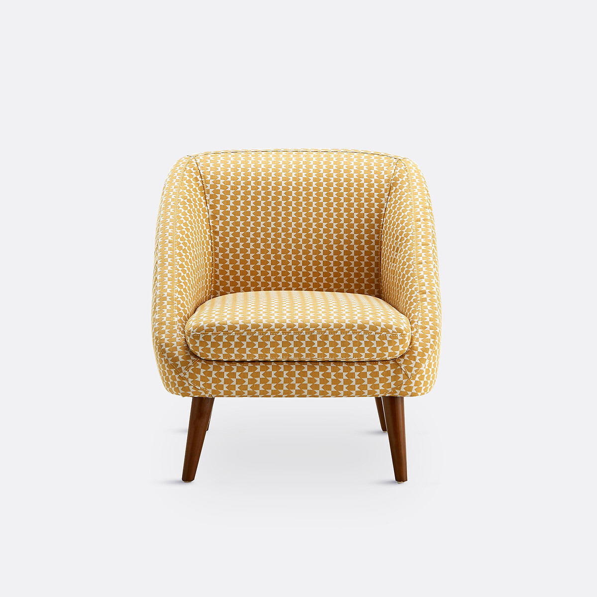Cadeirão em poliéster, Séméon amarelo/branco, LA REDOUTE INTERIEURS