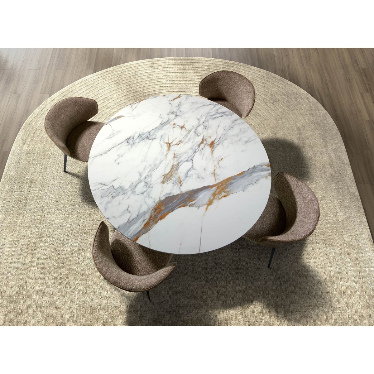 Chaise en tissu marbré marron marbré | gris anthracite, ANGEL CERDA