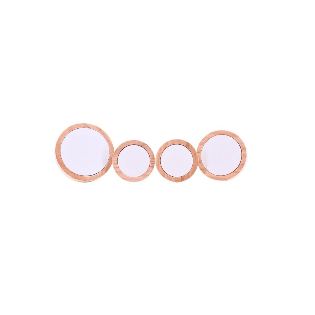 Lot de 4 patères rond blanc, ORNAMI