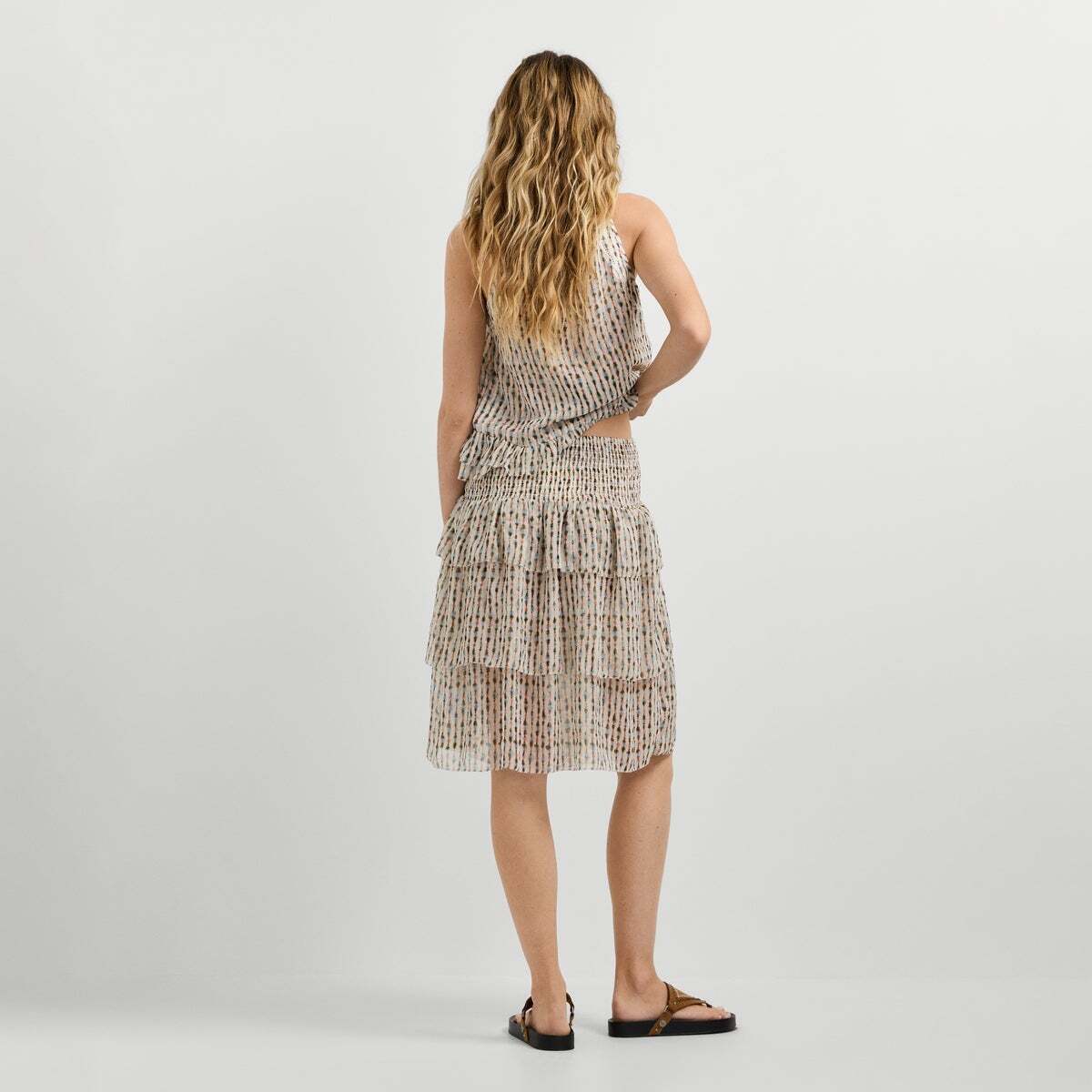Jupe Midi Avec Volants rose poudre rose, PEPE JEANS