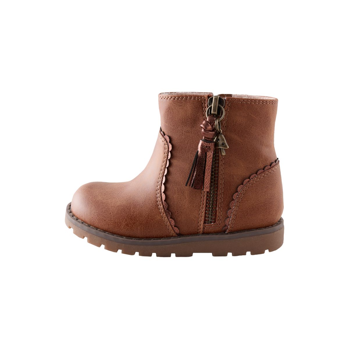 Bottines chelsea zippées à glands marron fauve, NEXT