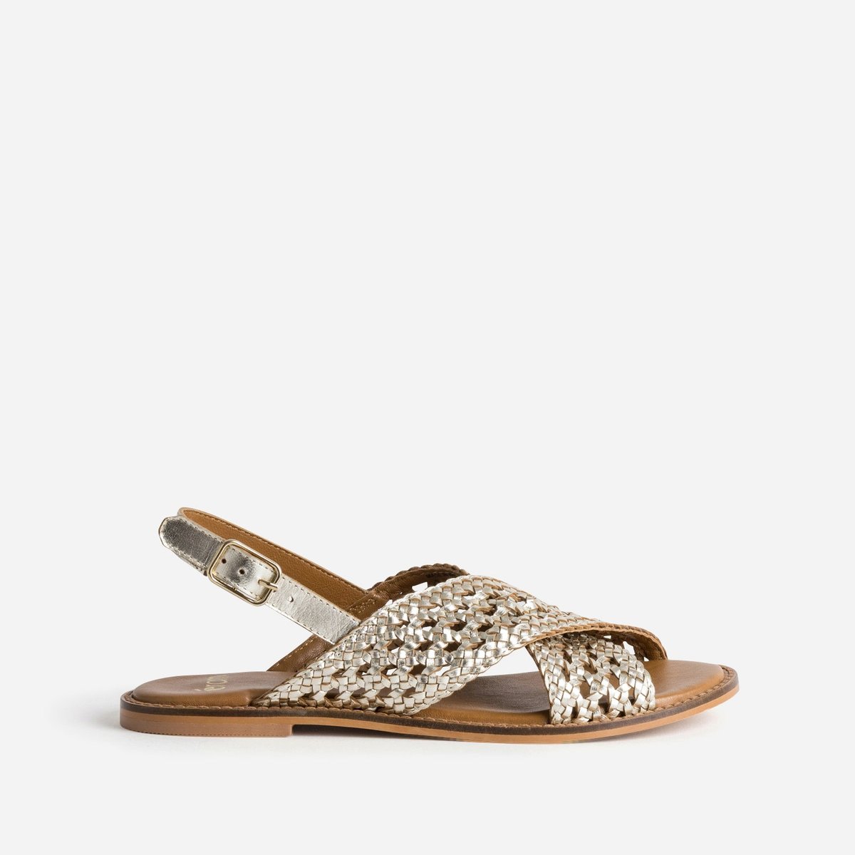 Sandale Plate en cuir SAVANAH or, ERAM