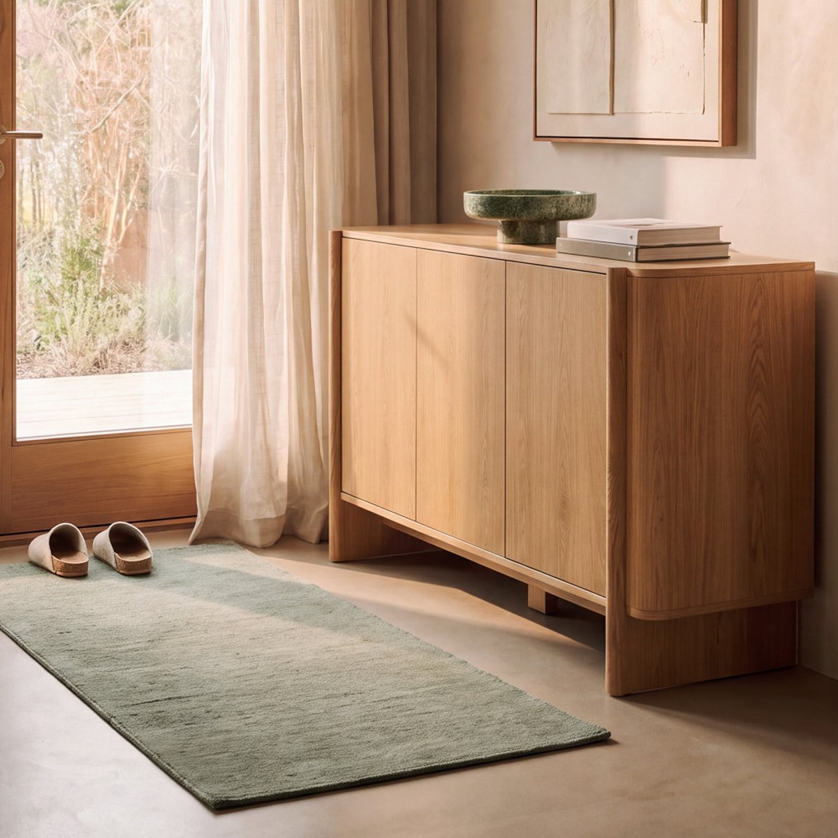 Buffet 3 portes en bois L 140 cm- OLI bois clair, DRAWER