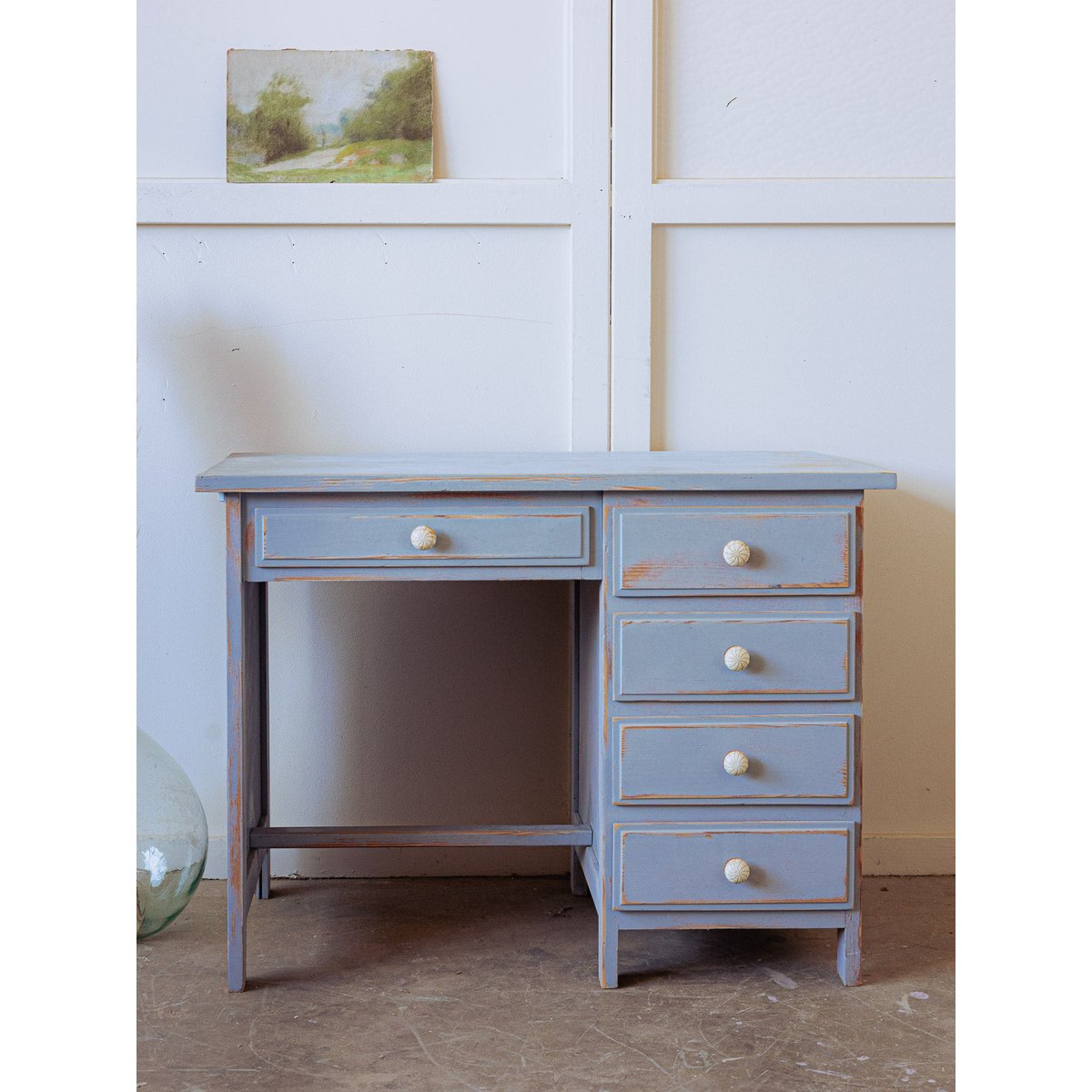 Bureau retro et original Edouard N°1018 - Bon état bleu clair, DEBONGOUT