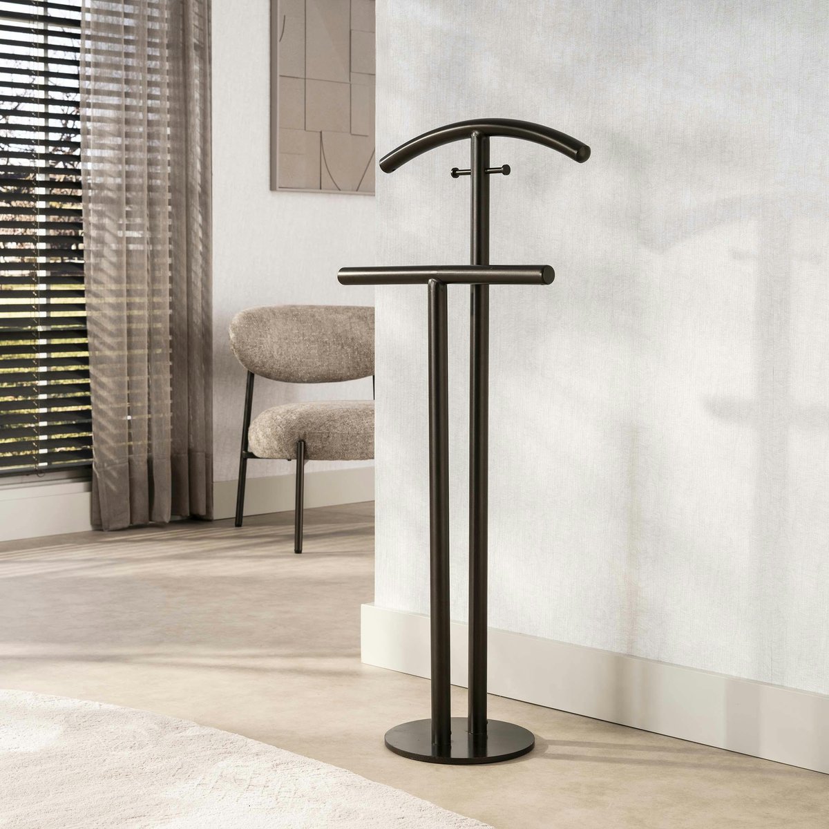 Valet de chambre en métal finition bronze HELSINKI marron, PIER IMPORT