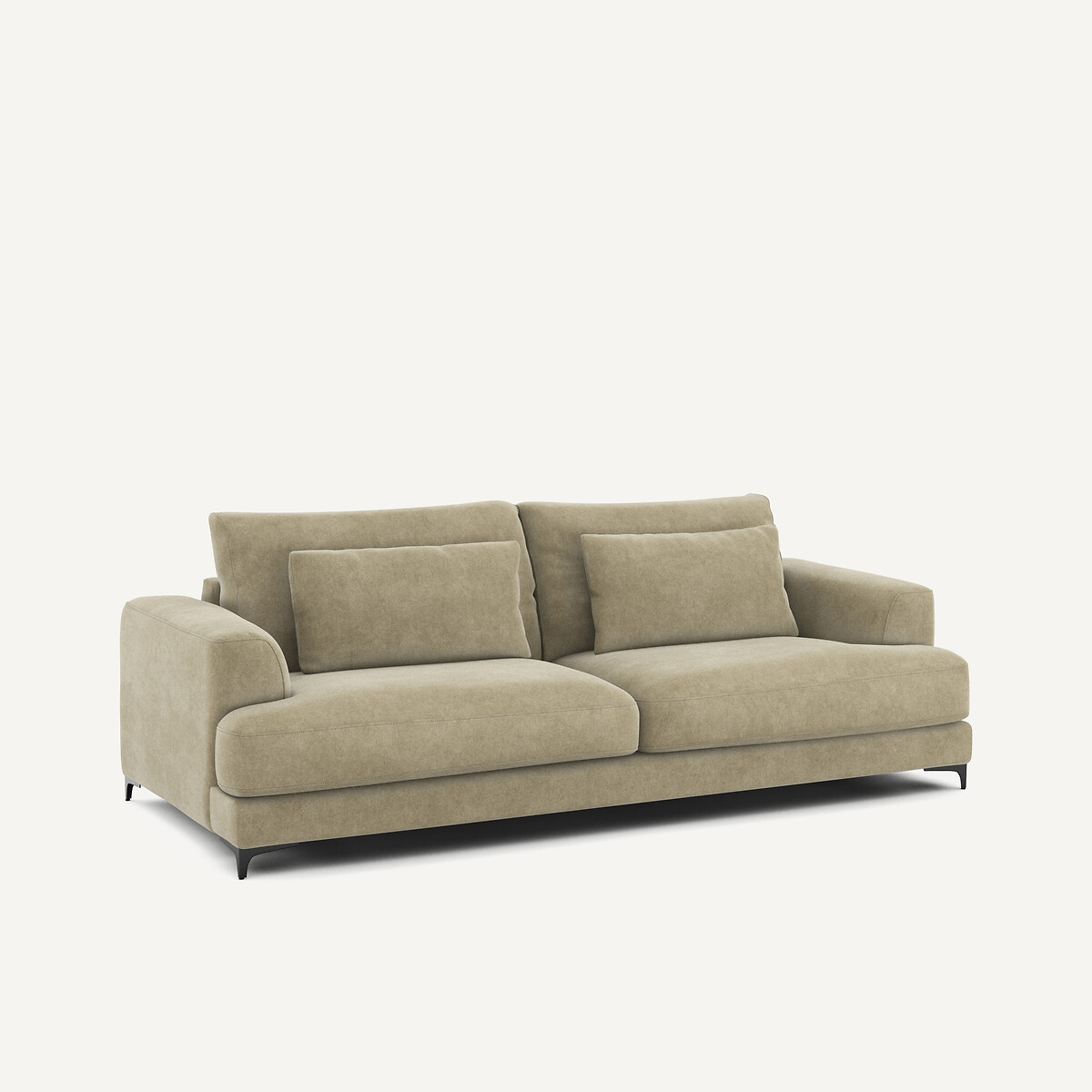 Canapé 4P convertible velours stonewashed, Marsile gris shiitaké, AM.PM