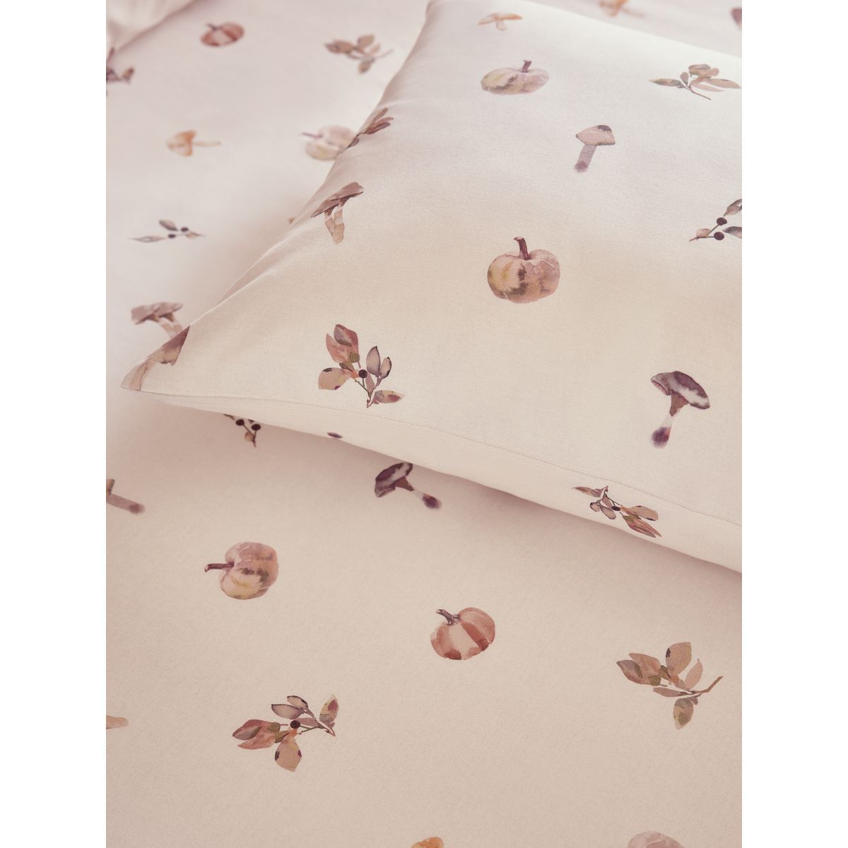 Parure drap-housse et taie citrouille naturel, NEXT