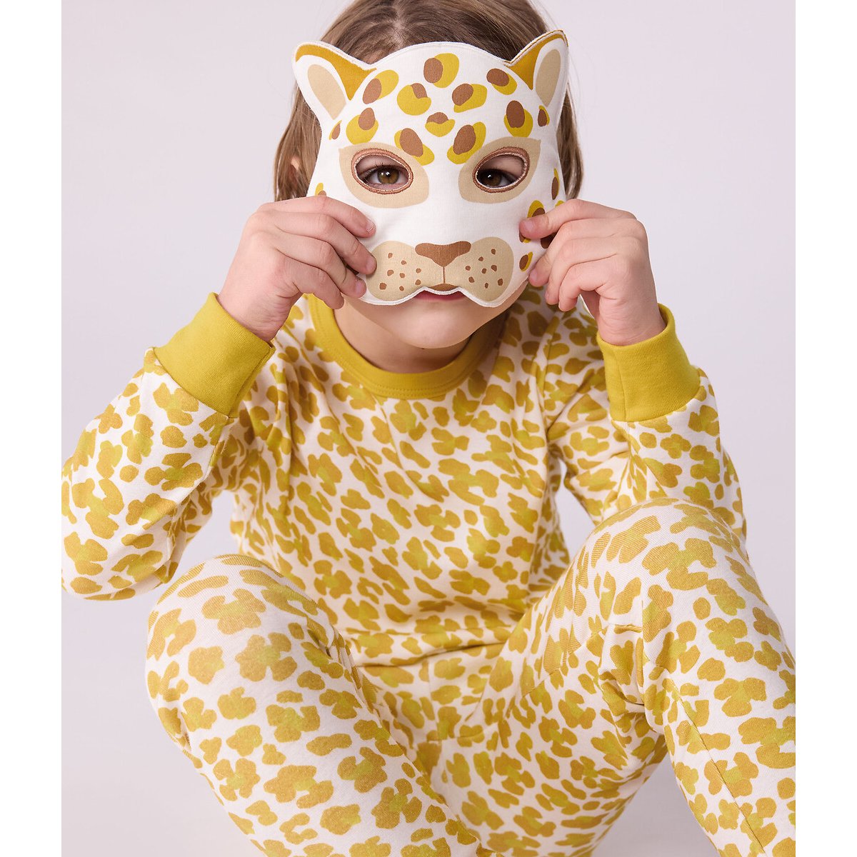 Pyjama déguisement enfant en coton imprimé léopard imprimé léopard, PETIT BATEAU