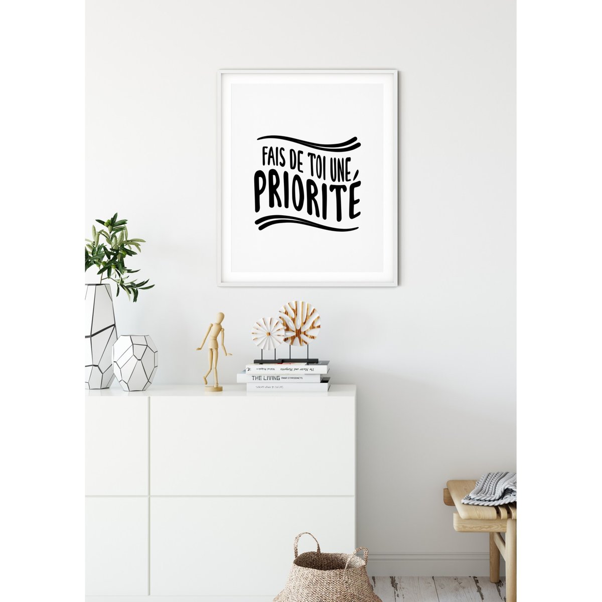Affiche 'Fais de toi une priorité' blanc, L'AFFICHERIE