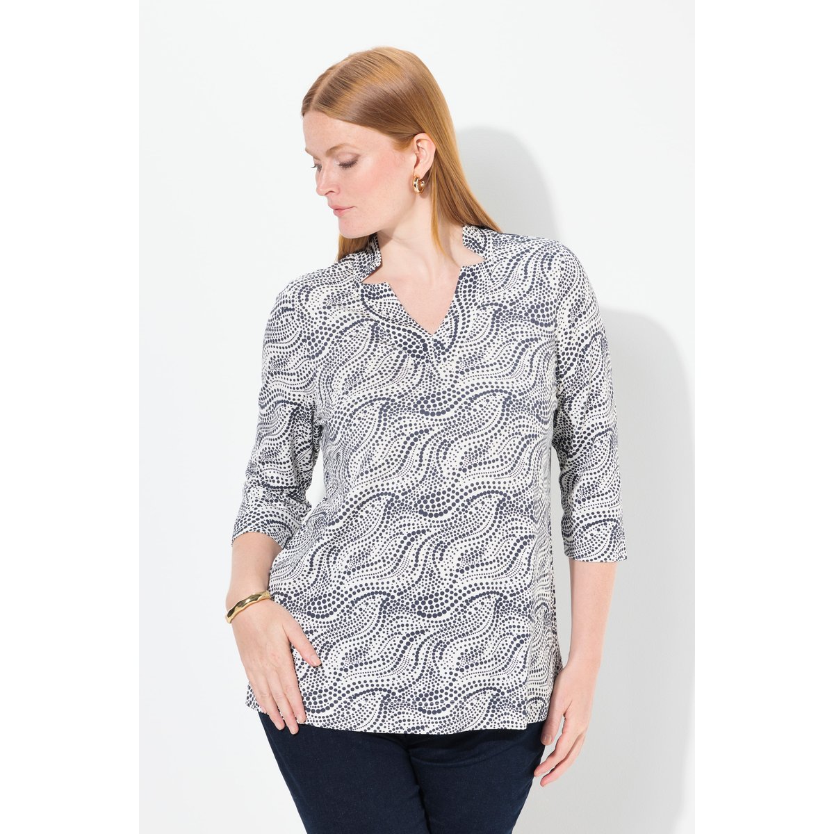 T-shirt à pois blanc neige, ULLA POPKEN