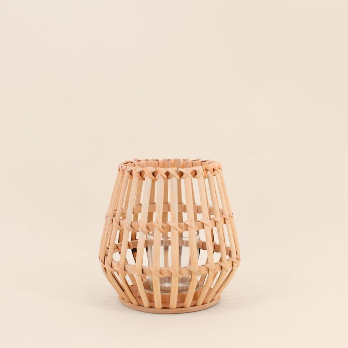 Photophore conique en bambou 17cm naturel, ORNAMI