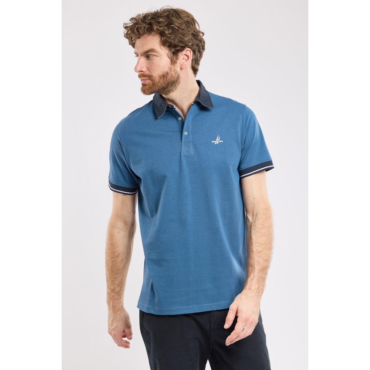 Polo en coton bio GONG atlantique, BERMUDES