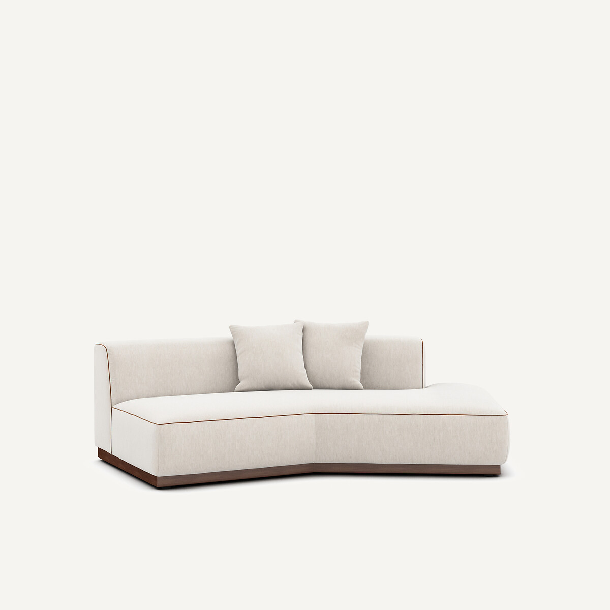 Rechte halve zetel in chenille fluweel, JACOPO wit, AM.PM