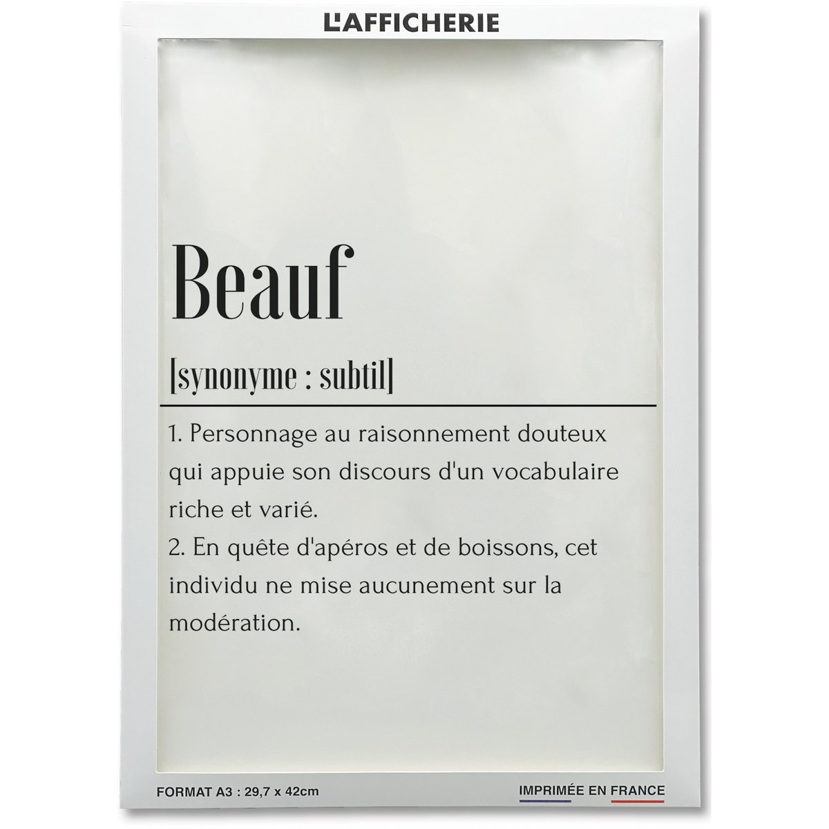 Affiche Définition Beauf blanc, L'AFFICHERIE