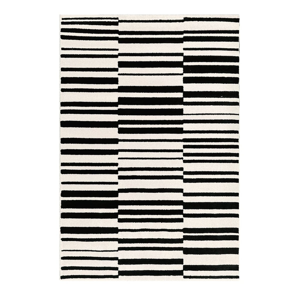 Tapis design bicolore et graphique INTERVAL noir intense, AFK LIVING