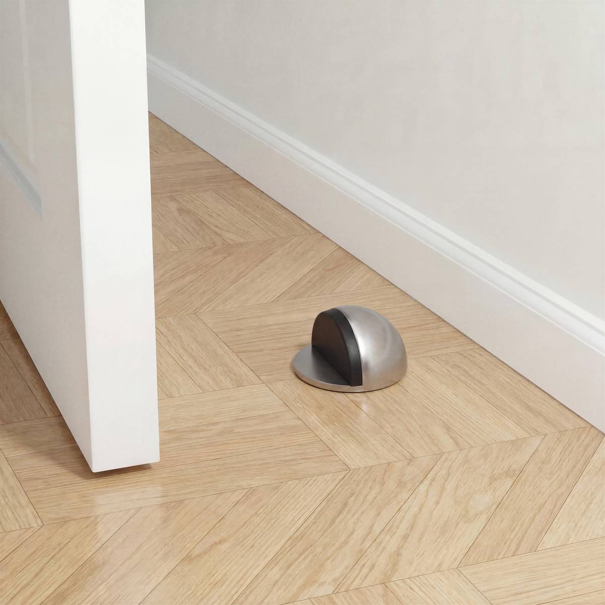 Lot de 4 stops-porte adhésifs argent, 5FIVE SIMPLY SMART