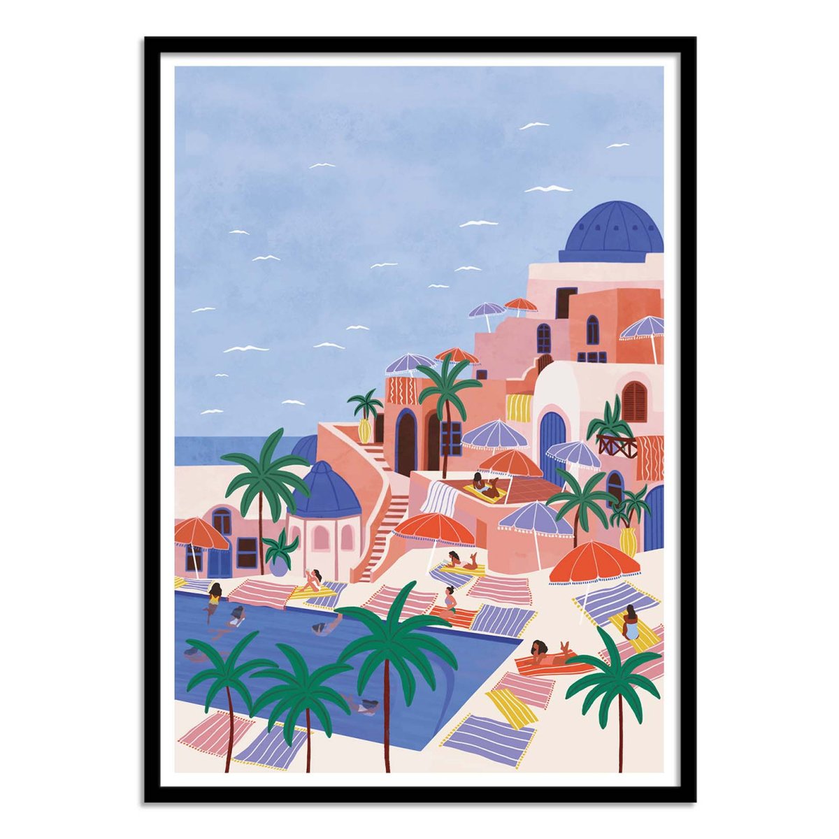 Affiche d'art - Summer Vacation - Ceyda Alasar couleur unique, WALL EDITIONS