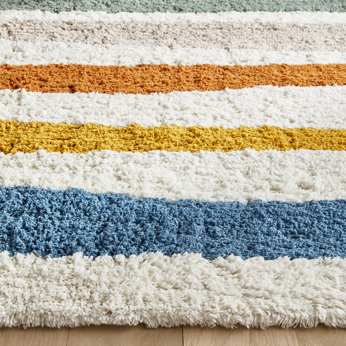 Strat Striped Organic Cotton Child's Rug multi-coloured, AM.PM