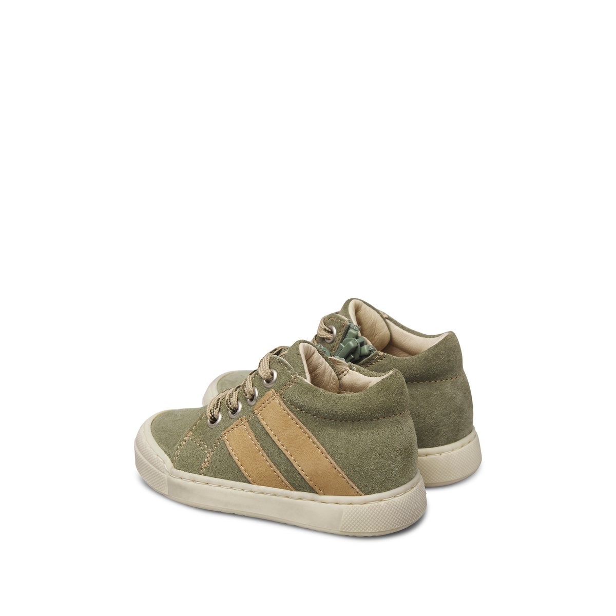 Baskets en suède GAZER ZIP beige-vert militaire-, FALCOTTO