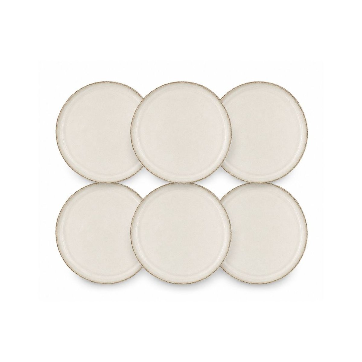 Lot de 6 petites assiettes, COTON blanc, ARTIME