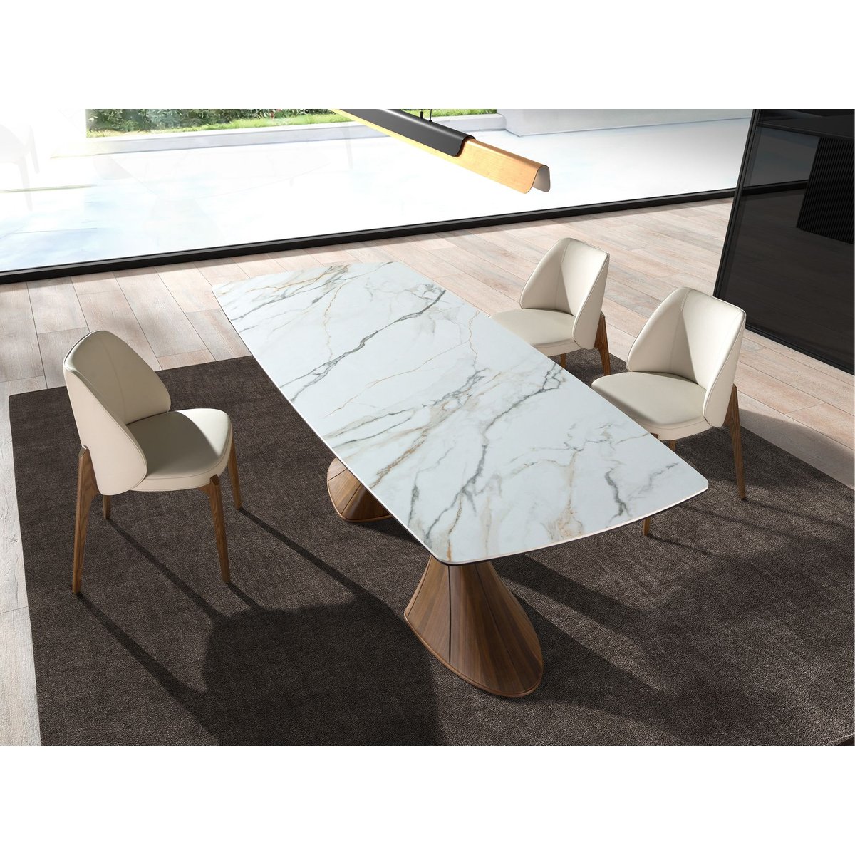 Chaise en similicuir crème noyer | crème, ANGEL CERDA