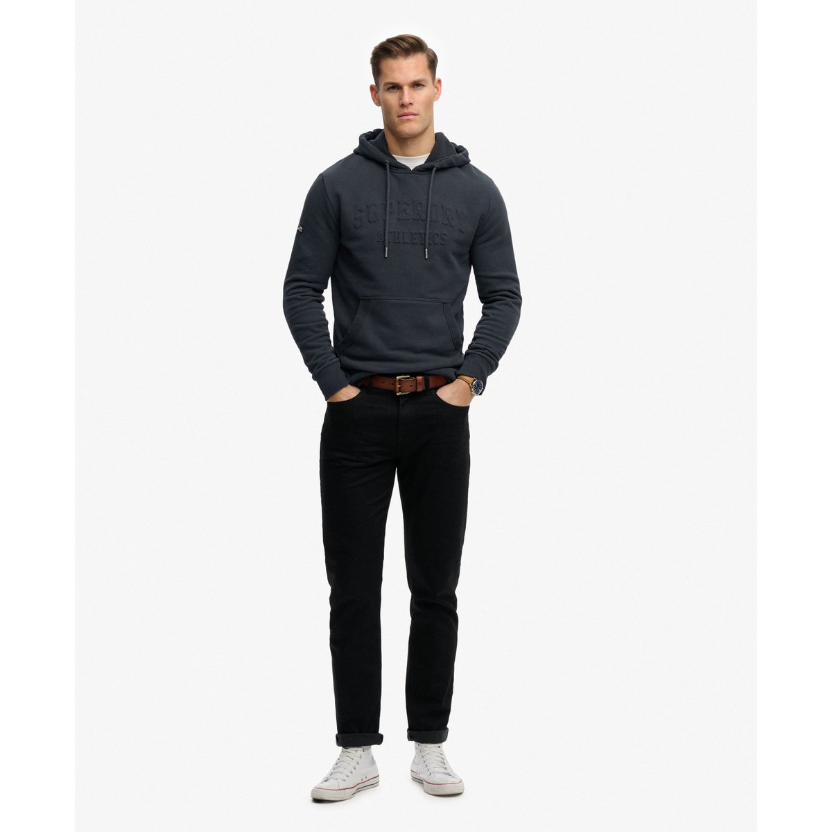 Sweat à capuche Athletic Embossed Décontracté blackboard, SUPERDRY