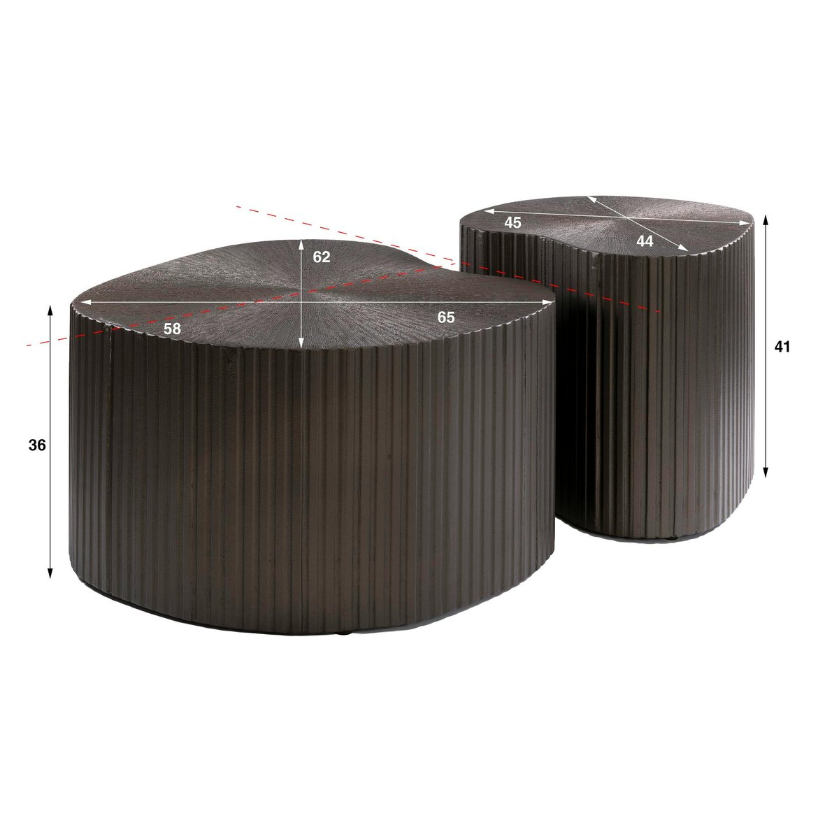 Table basse design organique effet métal foncé (x2) RALF marron, PIER IMPORT