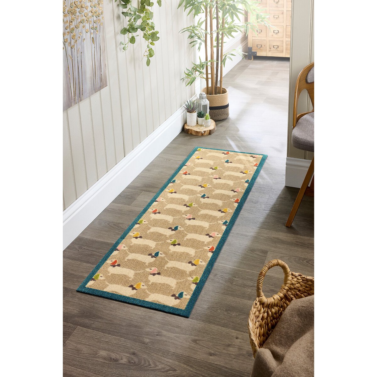 Bright Doggie Stain Resistant Pet Runner Mat 50x150cm multi-coloured, HOWLER & SCRATCH