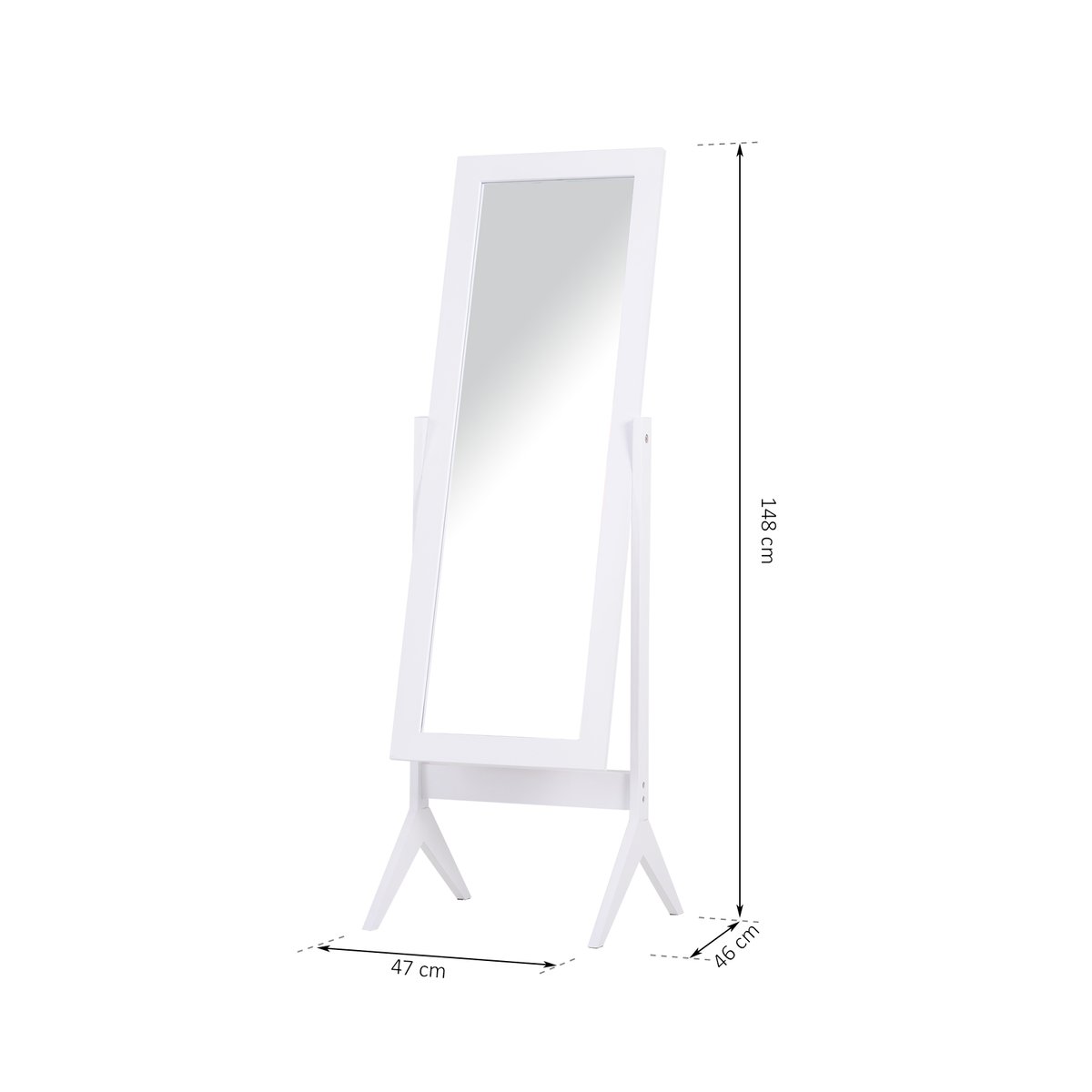 Miroir en pied Bois Café blanc, HOMCOM
