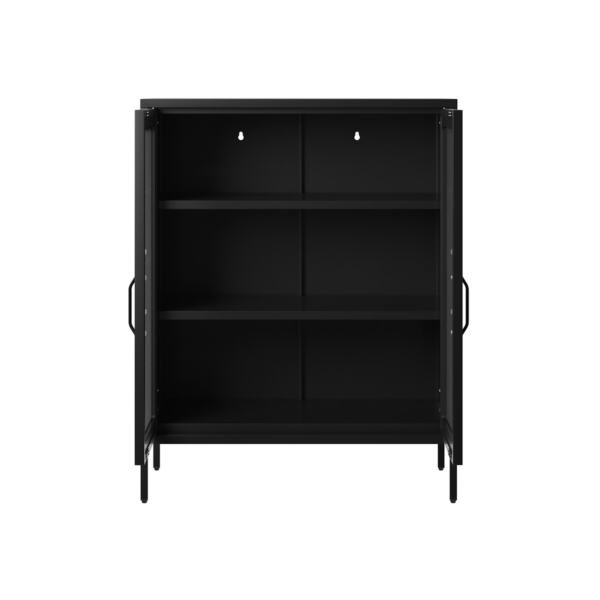 Timpani Industrial 2 Door Metal Mesh Cabinet black, SO'HOME