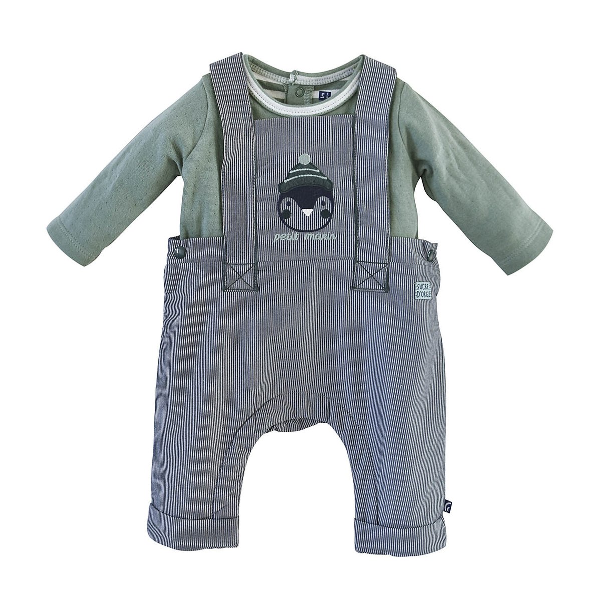 Tee shirt salopette dristan blanc, SUCRE D'ORGE