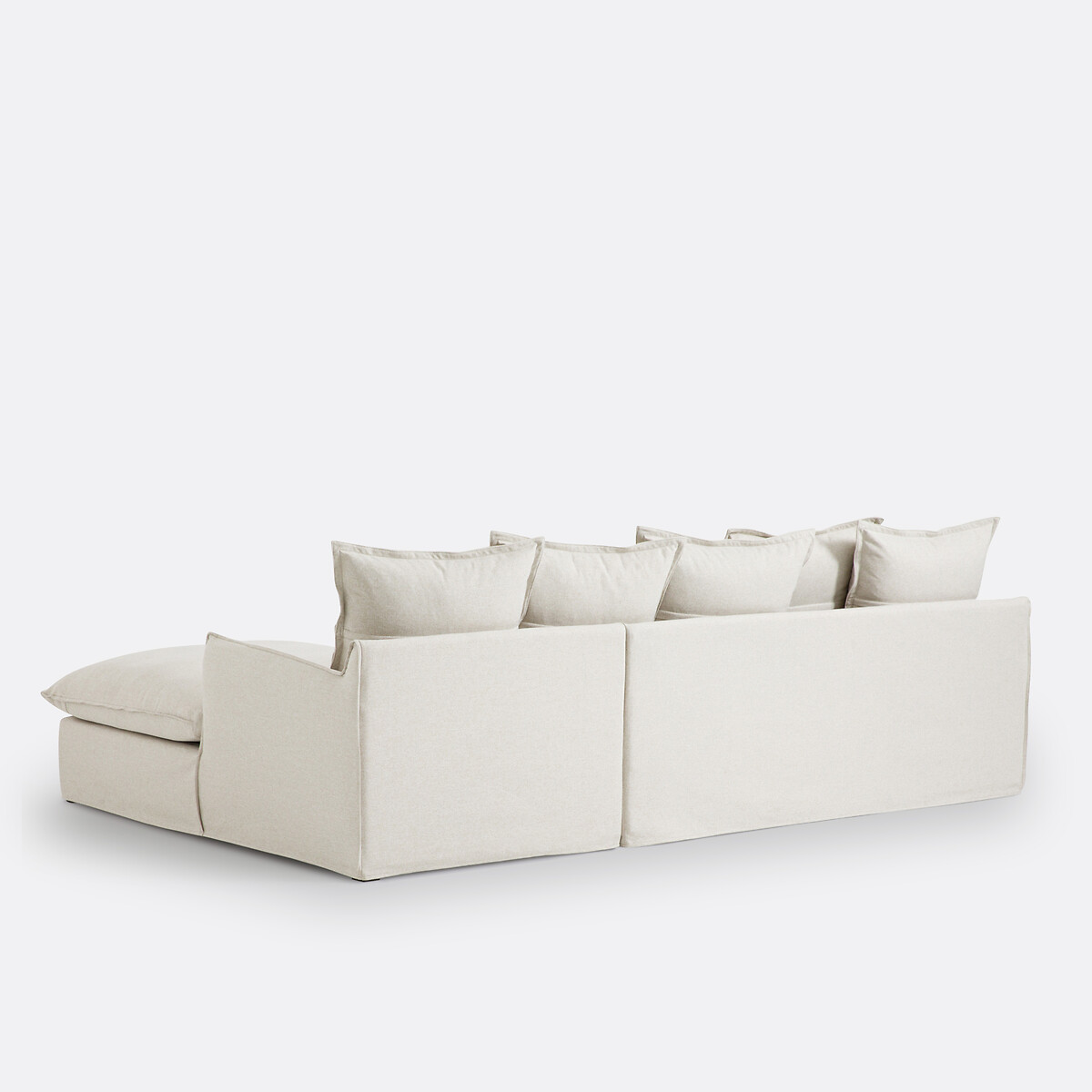 Canapé d'angle, 4 places, en polyester, ODNA ecru, LA REDOUTE INTERIEURS