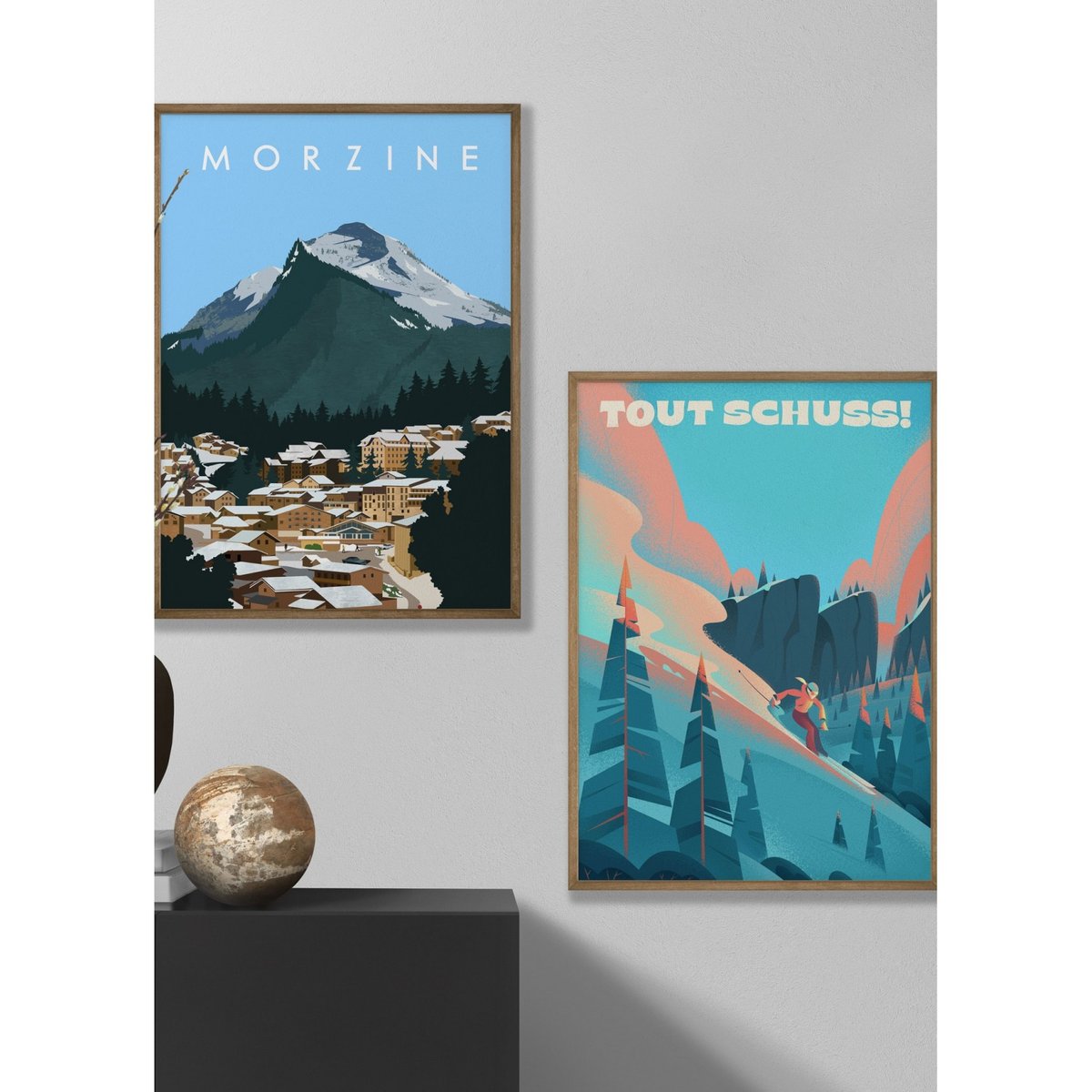 Affiche ville Morzine blanc, L'AFFICHERIE