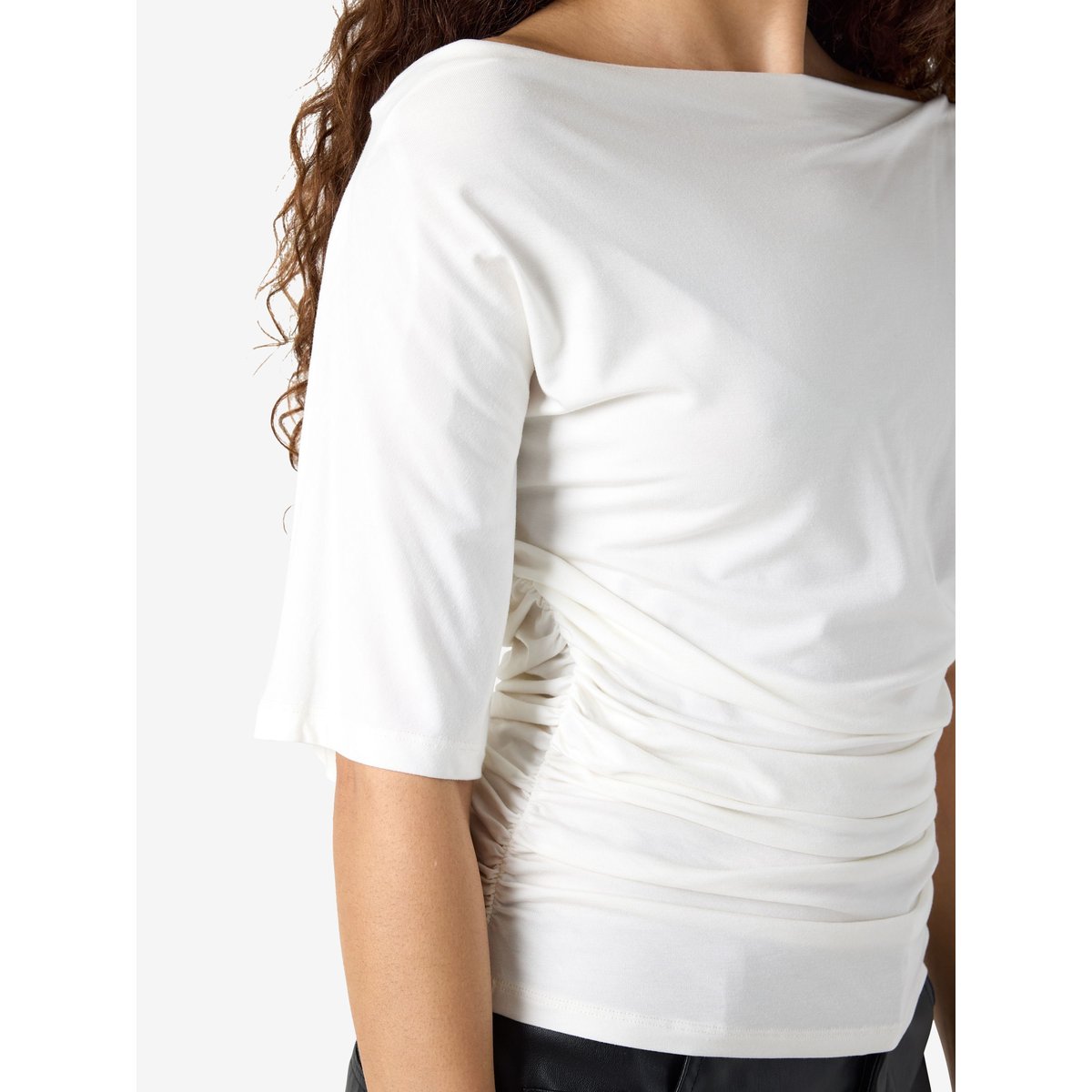 Haut Asymétrique blanc - bright white1, NOISY MAY