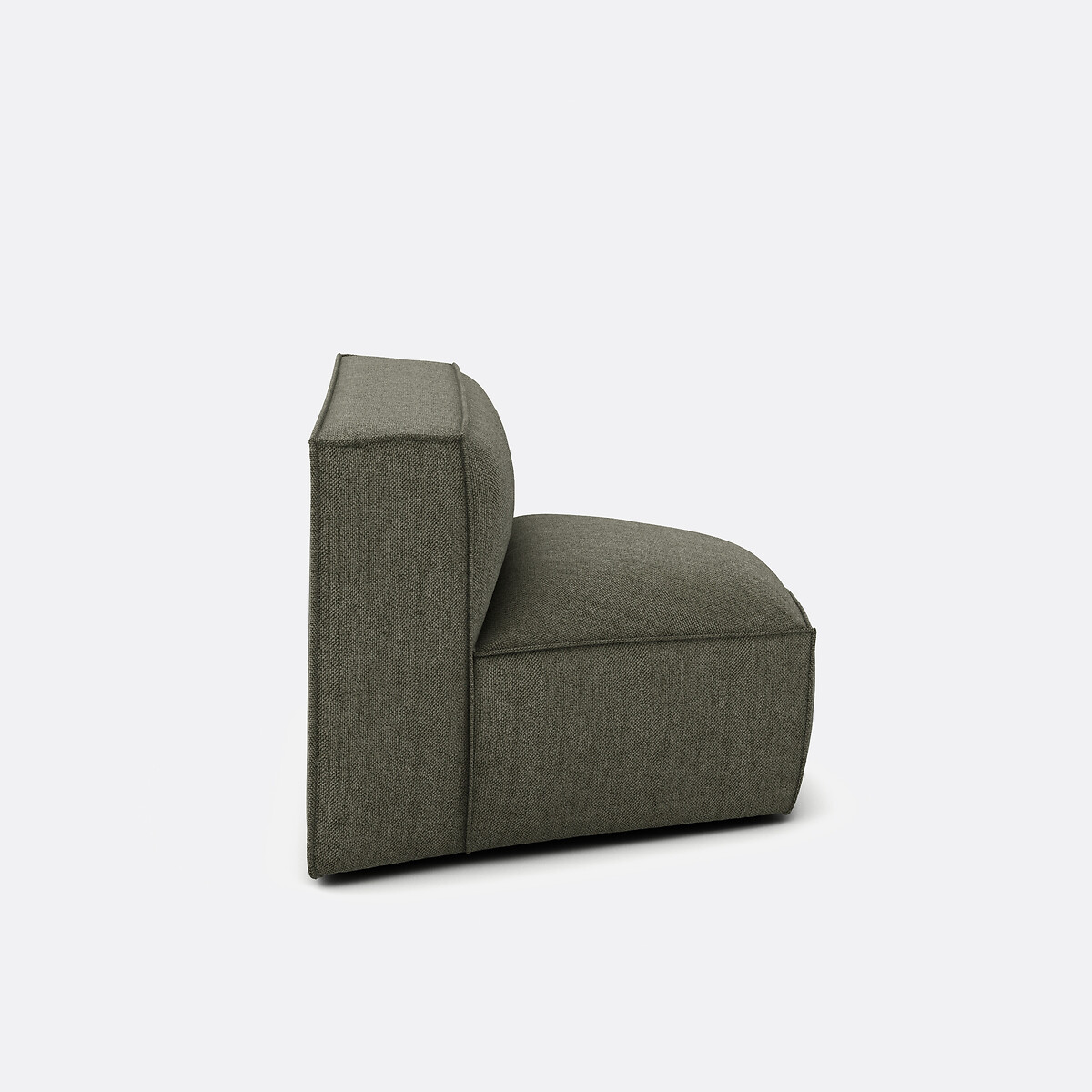 Open hoekelement voor modulaire zetel, in structuurstof, Seven groen  , LA REDOUTE INTERIEURS