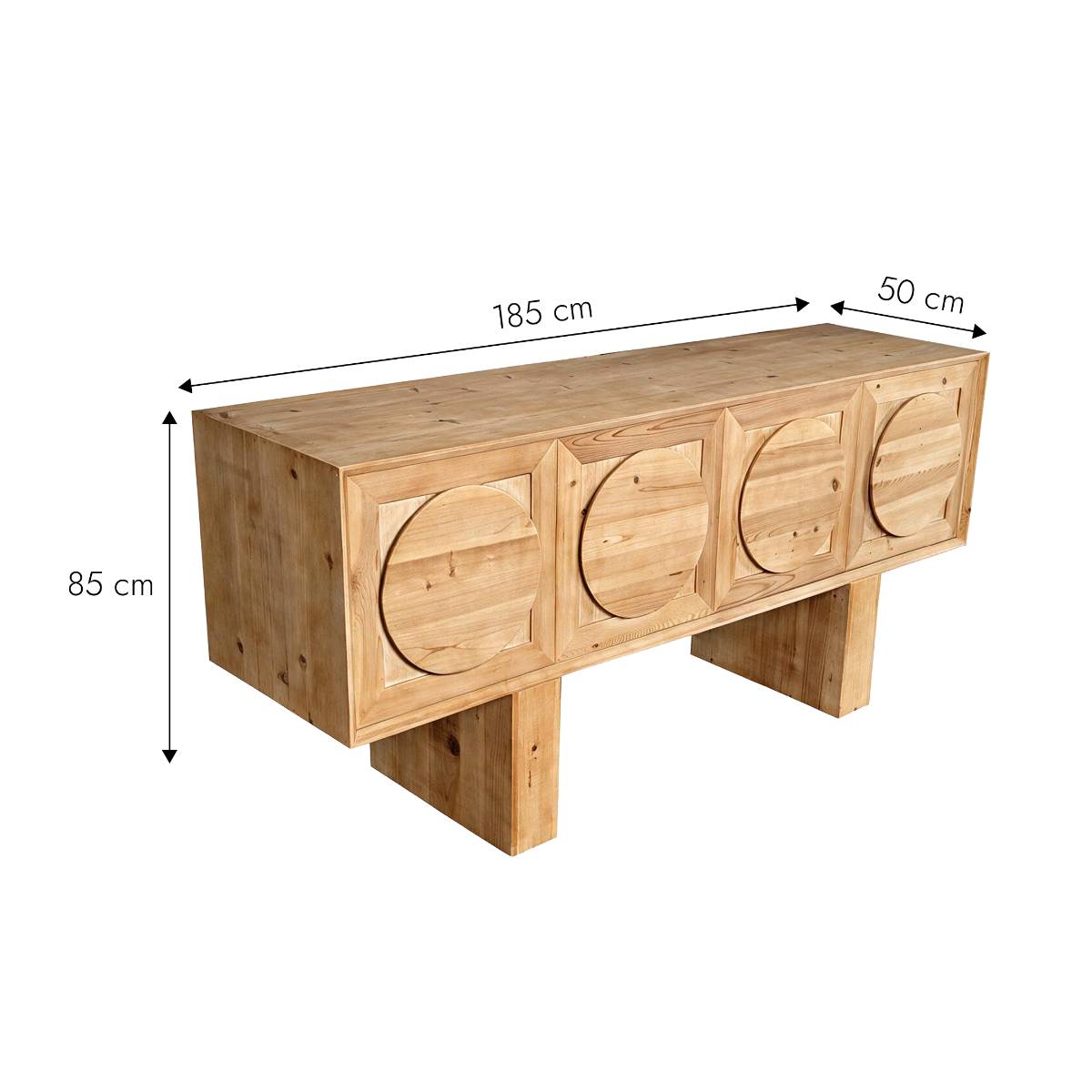 Buffet en bois recyclé SIGRID bois clair, MADE IN MEUBLES